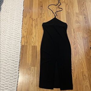 Elegant Black Halter Bodycon Dress